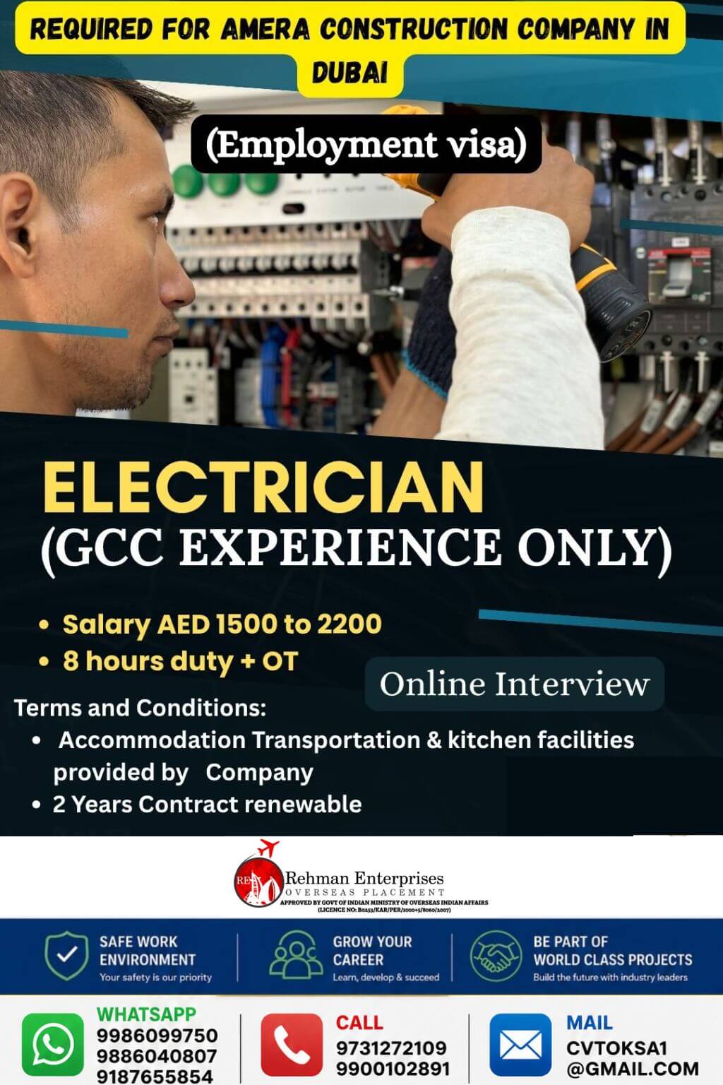HIRING FOR DUBAI