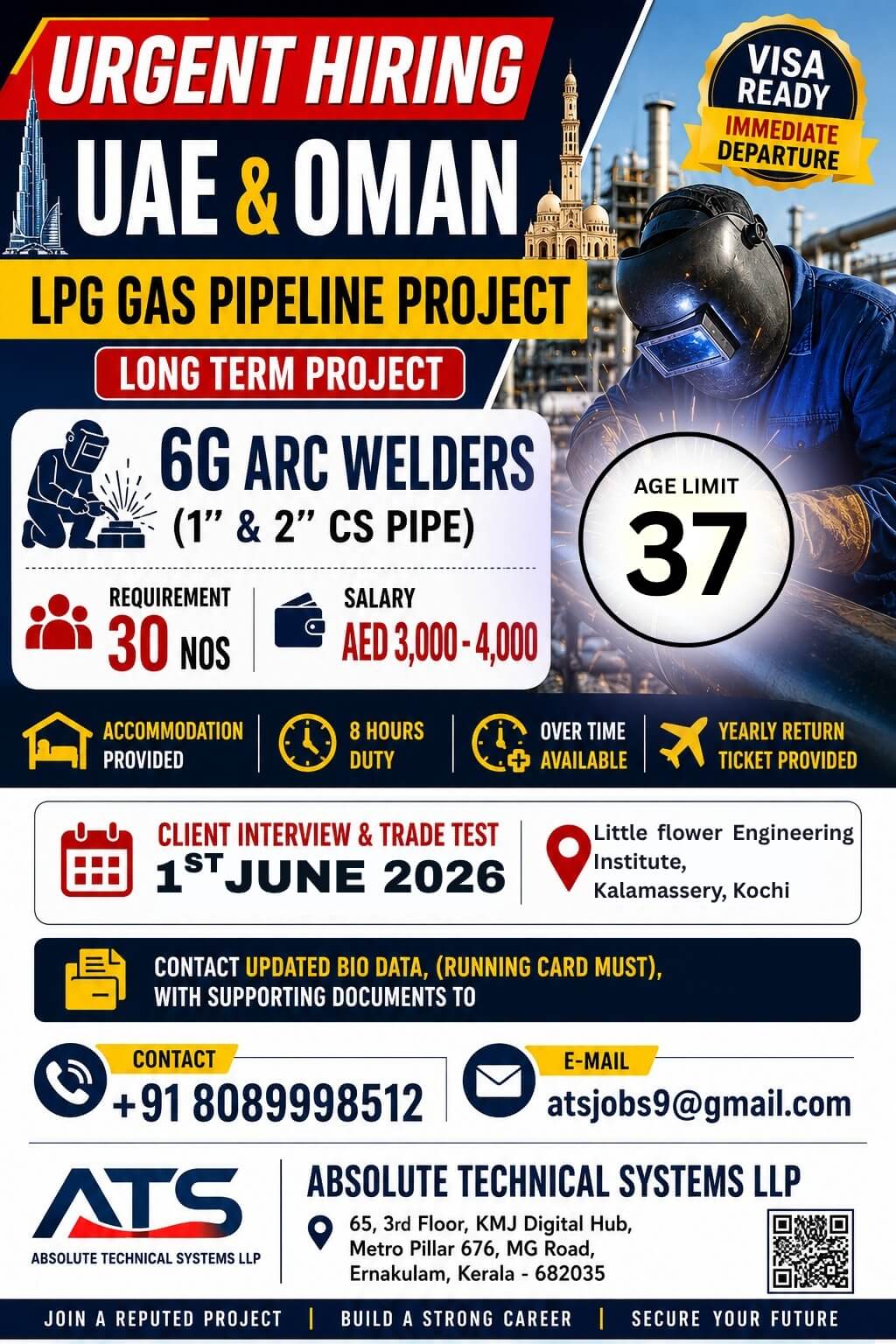 Welders for Abu Dhabi & Oman
