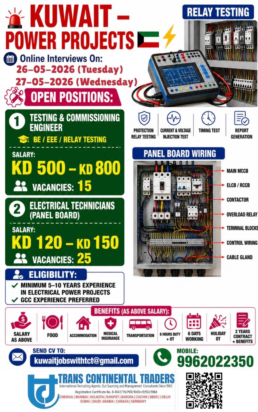 HIRING FOR KUWAIT POWER PROJECTS