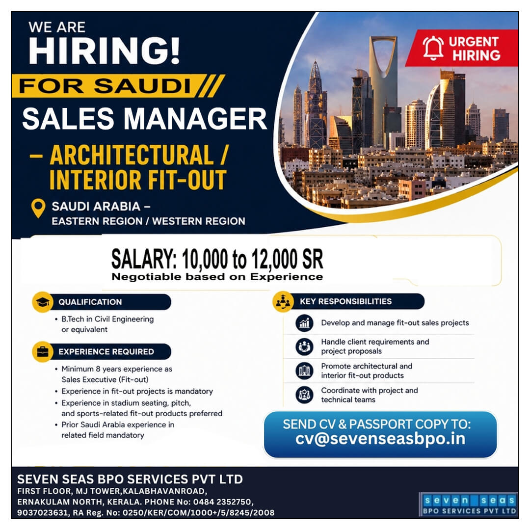 URGENT VACANCY IN SAUDI