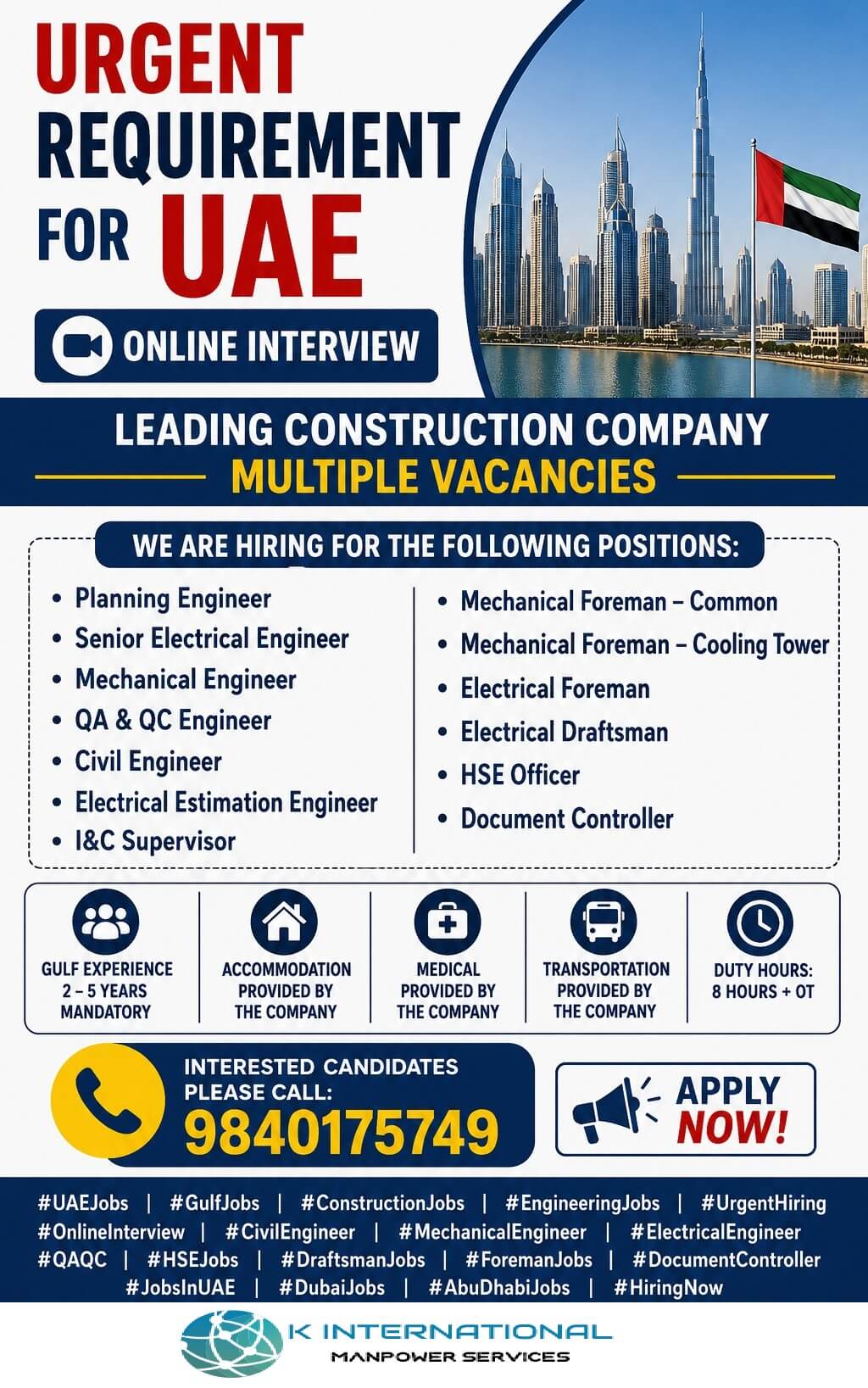 URGENT REQUIREMENT FOR UAE URGENT REQUIREMENT FOR UAE