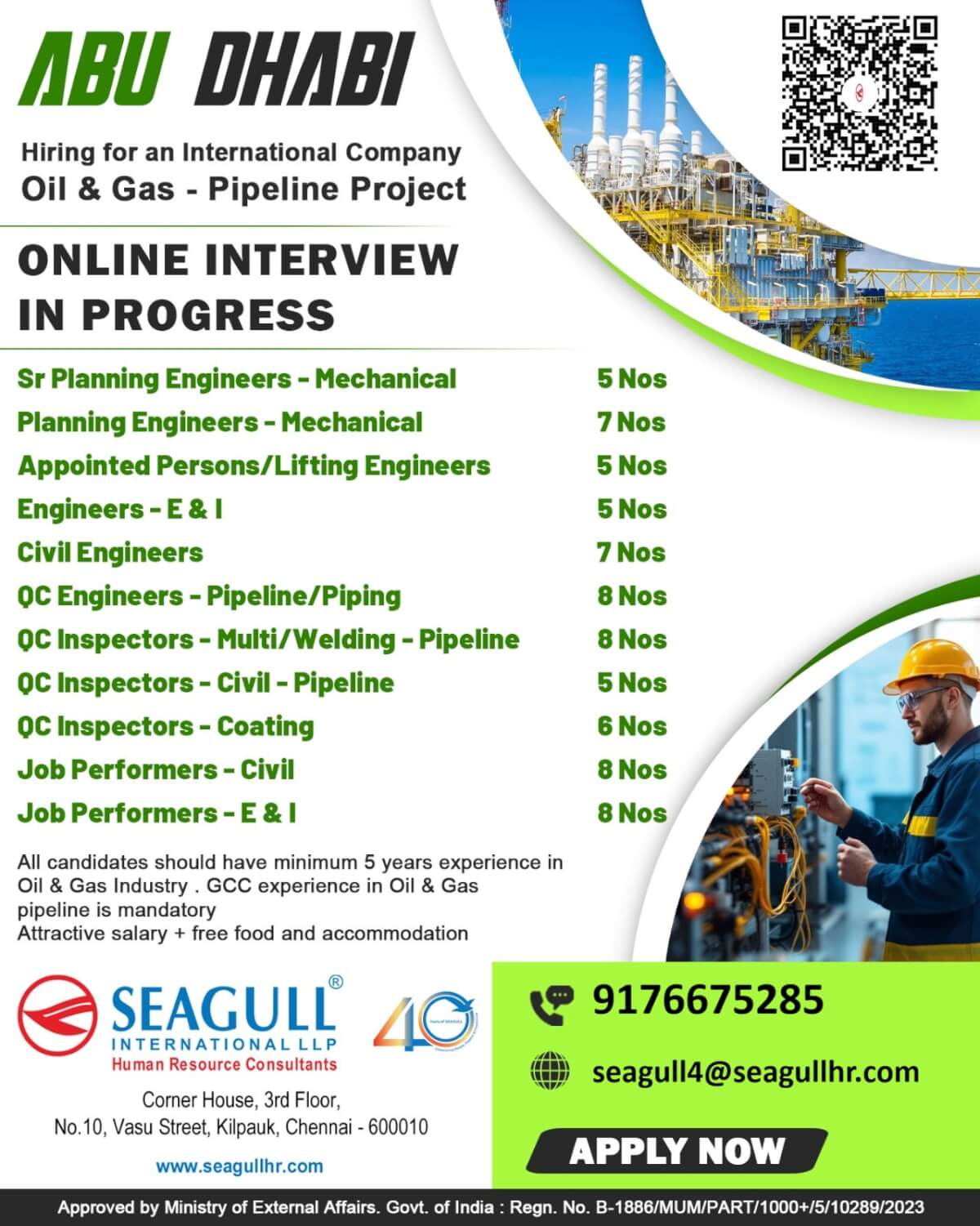 VERY URGENT REQUIREMENTS FOR OIL & GAS PROJECT AT UAE VERY URGENT REQUIREMENTS FOR OIL & GAS PROJECT AT UAE