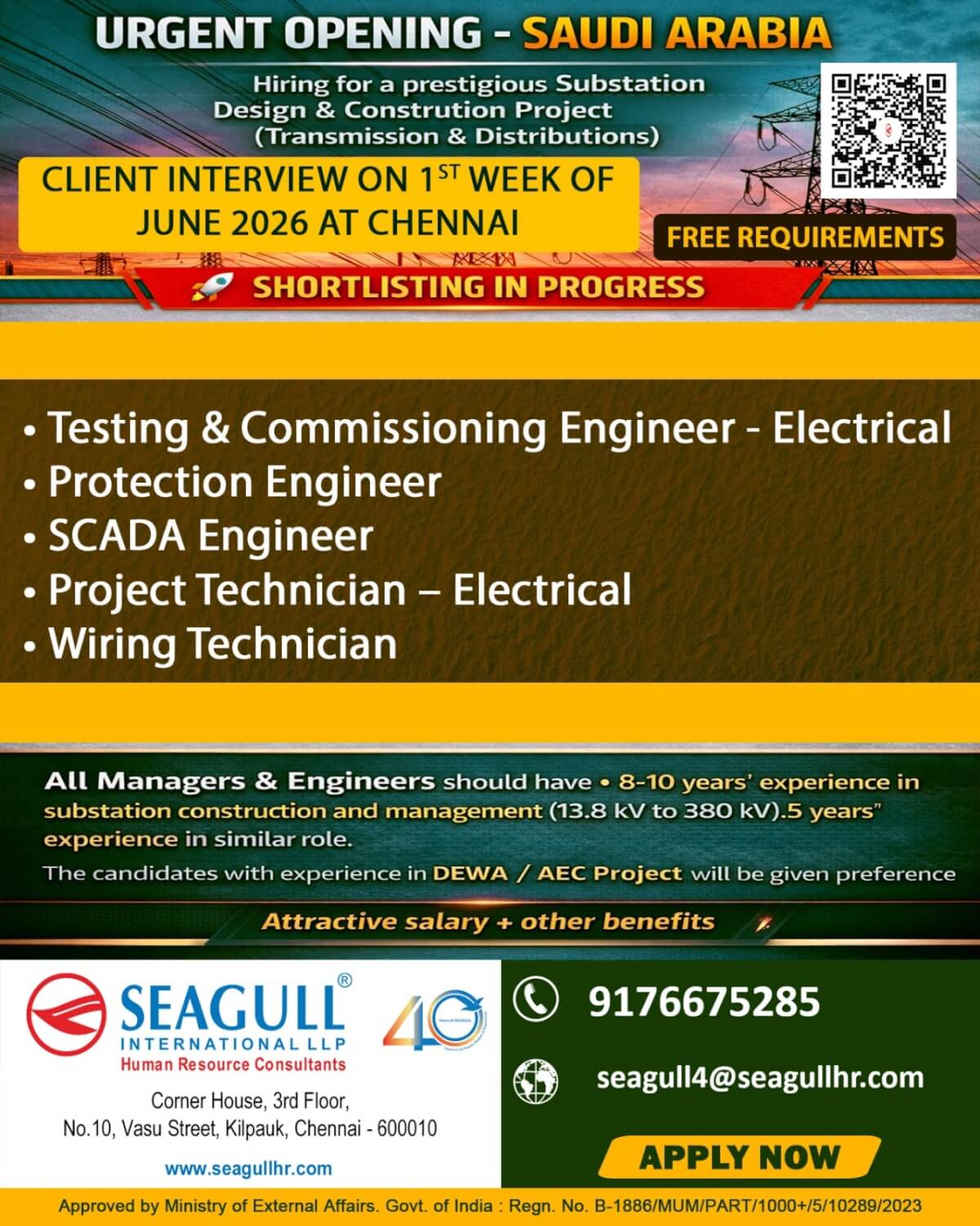 FREE & VERY URGENT REQUIREMENTS FOR SUBSTATION - DESIGN & CONSTRUCTION & TRANSMISSION & DISTRIBUTION LONG TIME PROJECT AT SAUDI ARABIA FREE & VERY URGENT REQUIREMENTS FOR SUBSTATION - DESIGN & CONSTRUCTION & TRANSMISSION & DISTRIBUTION LONG TIME PROJECT AT SAUDI ARABIA