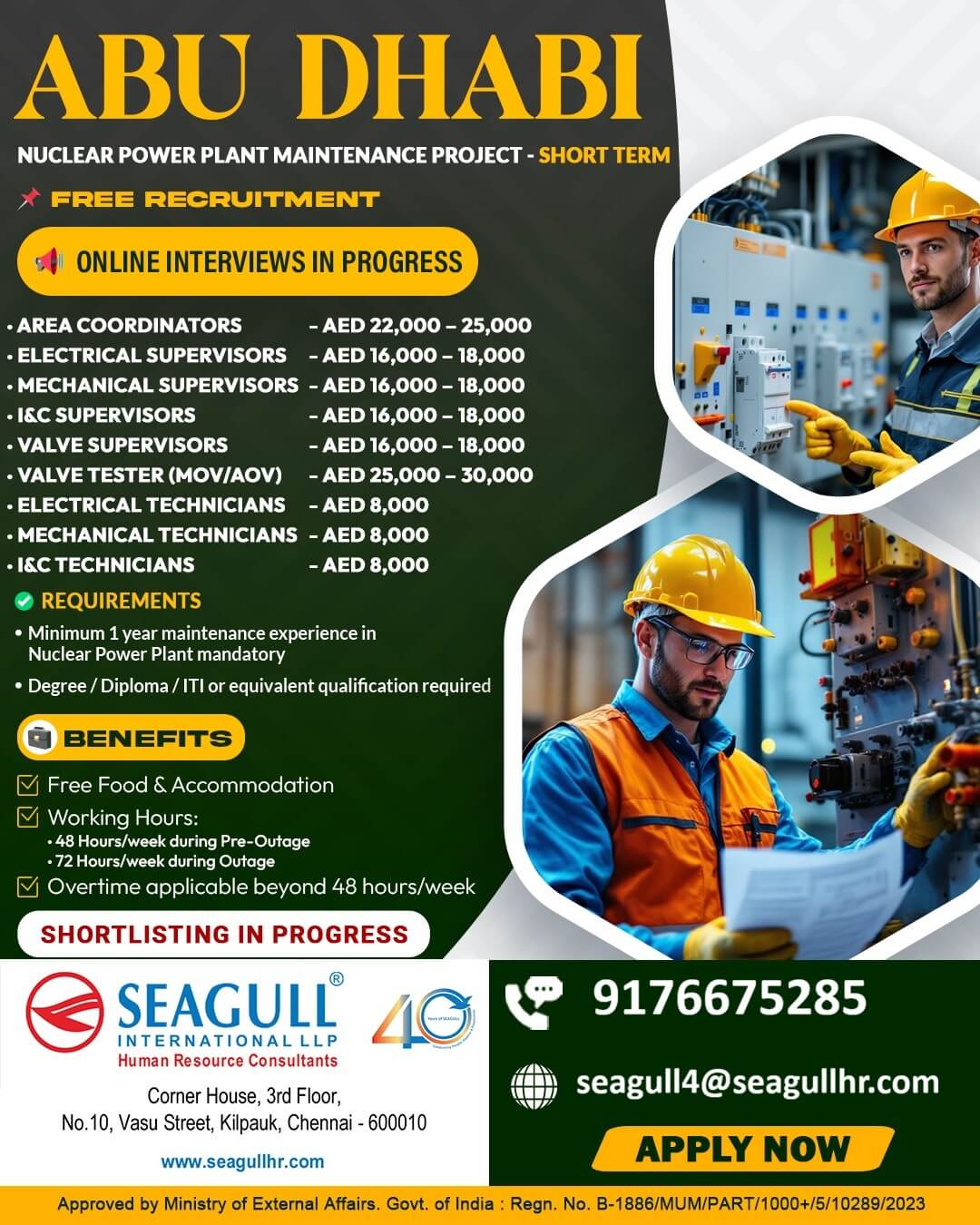FREE & VERY URGENT REQUIREMENTS FOR NUCLEAR POWER PLANT LONG TIME AT ABU DHABI - UAE FREE & VERY URGENT REQUIREMENTS FOR NUCLEAR POWER PLANT LONG TIME AT ABU DHABI - UAE