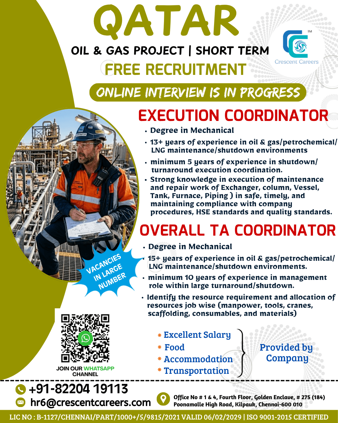 EXECUTION COORDINATOR / OVERALL TA COORDINATOR EXECUTION COORDINATOR / OVERALL TA COORDINATOR