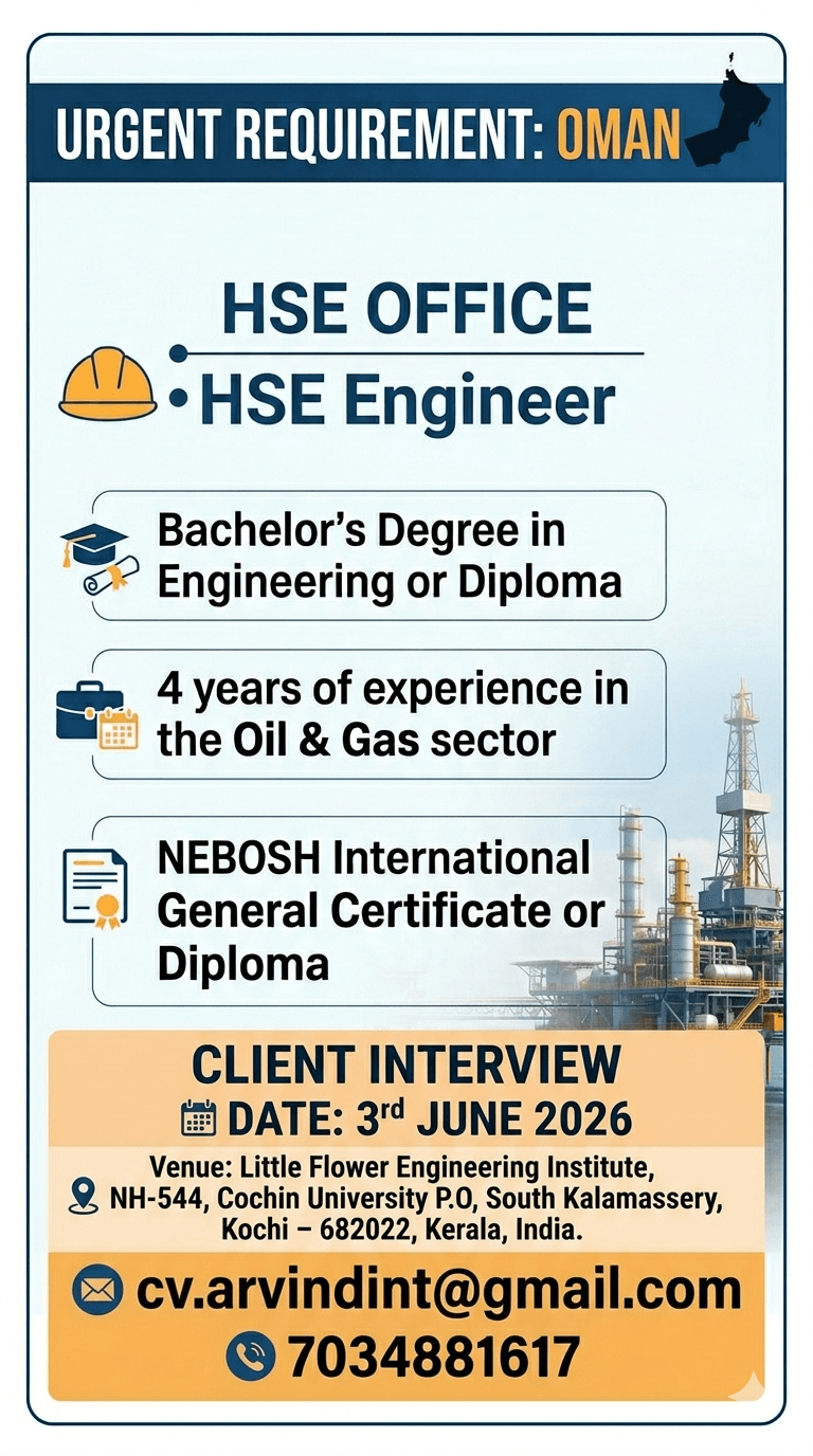 HSE Officer and HSE Engineer HSE Officer and HSE Engineer