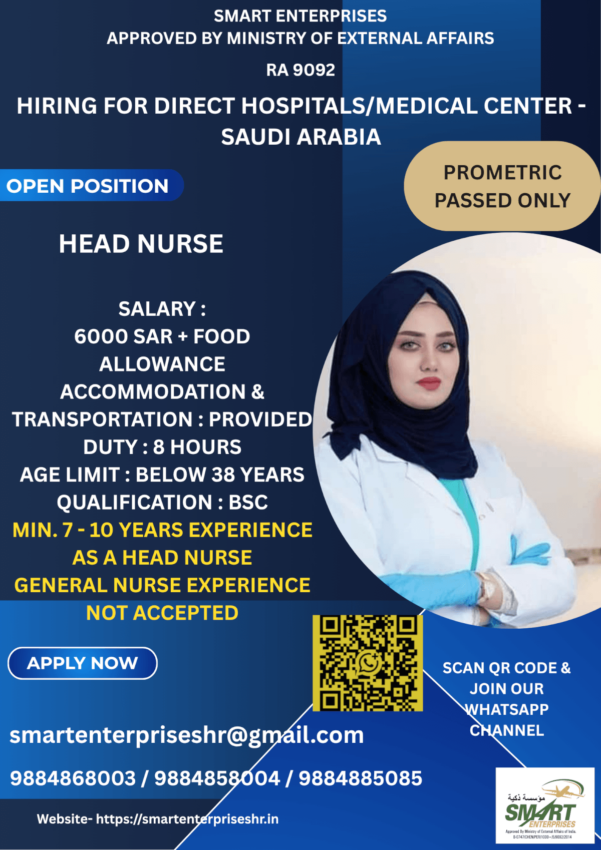 URGENT REQUIREMENT FOR SAUDI ARABIA