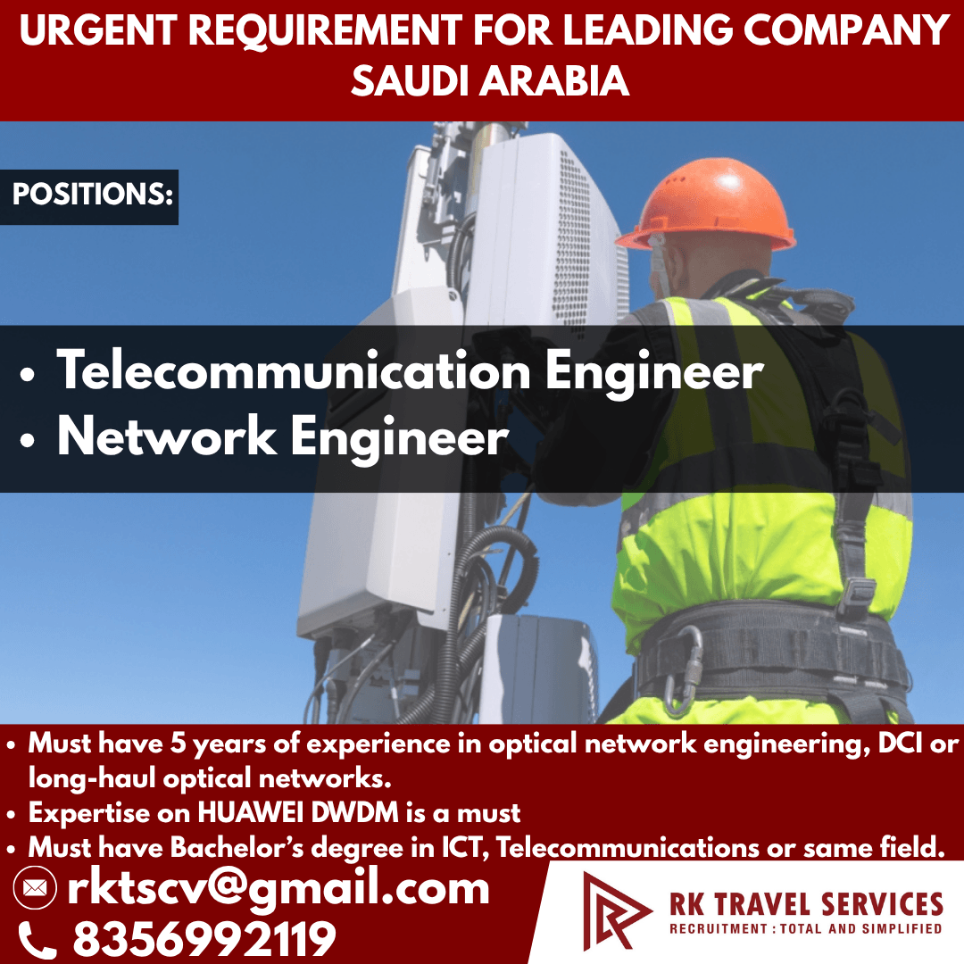 URGENT REQUIREMENT FOR LEADING COMPANY SAUDI ARABIA