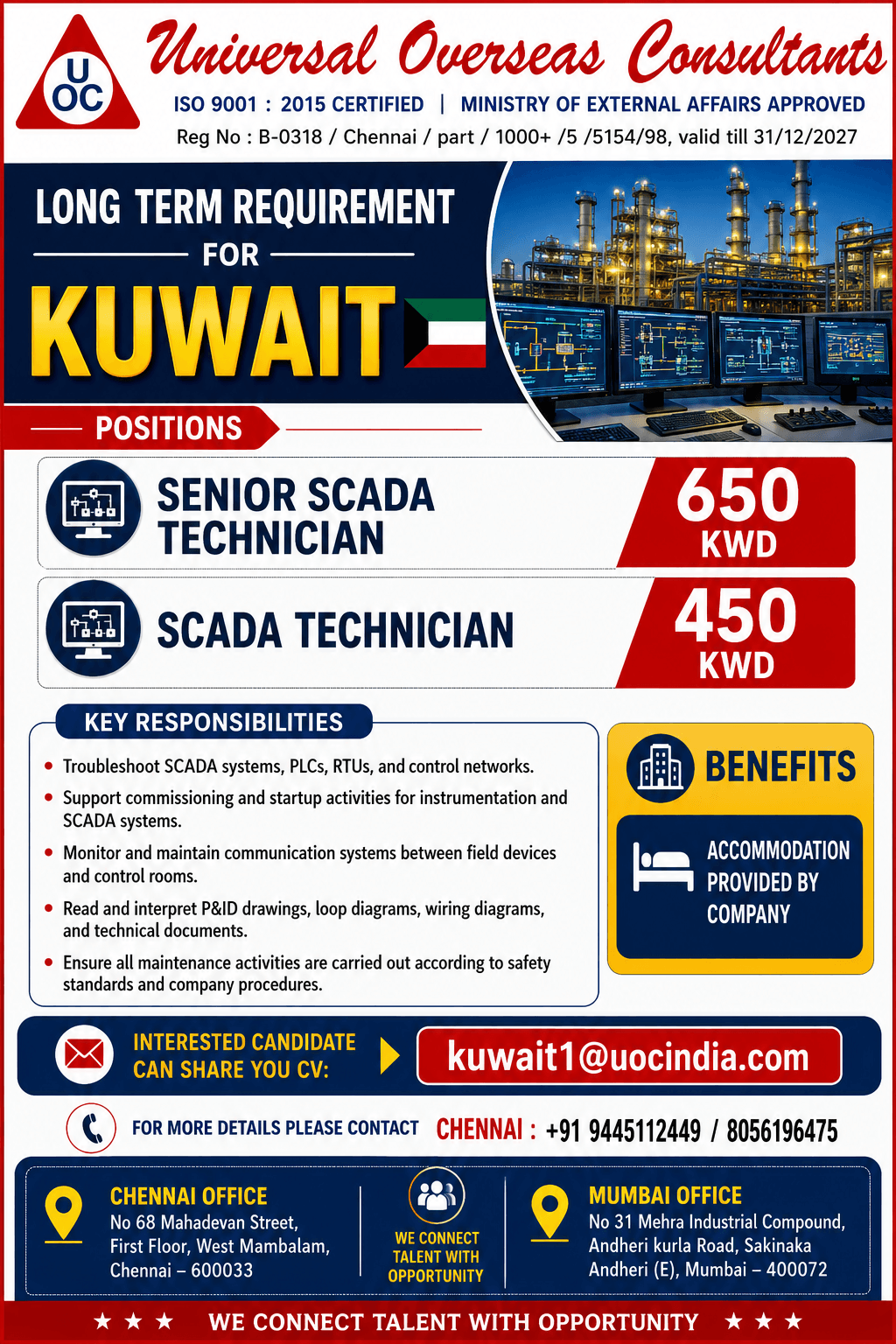 SCADA TECHNICIAN FOR KUWAIT