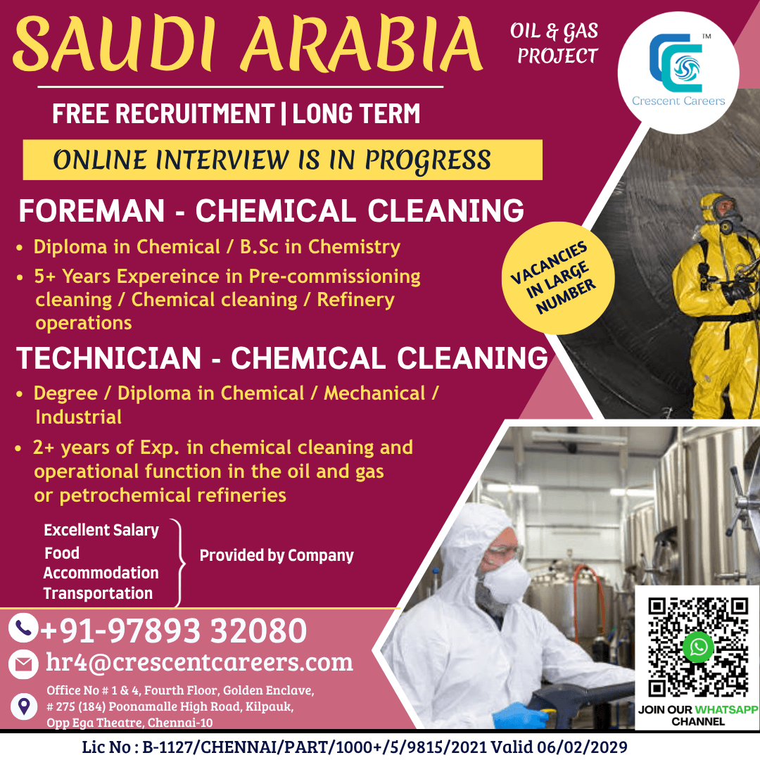 FREE RECRUITMENT FOR SAUDI ARABIA COUNTRY