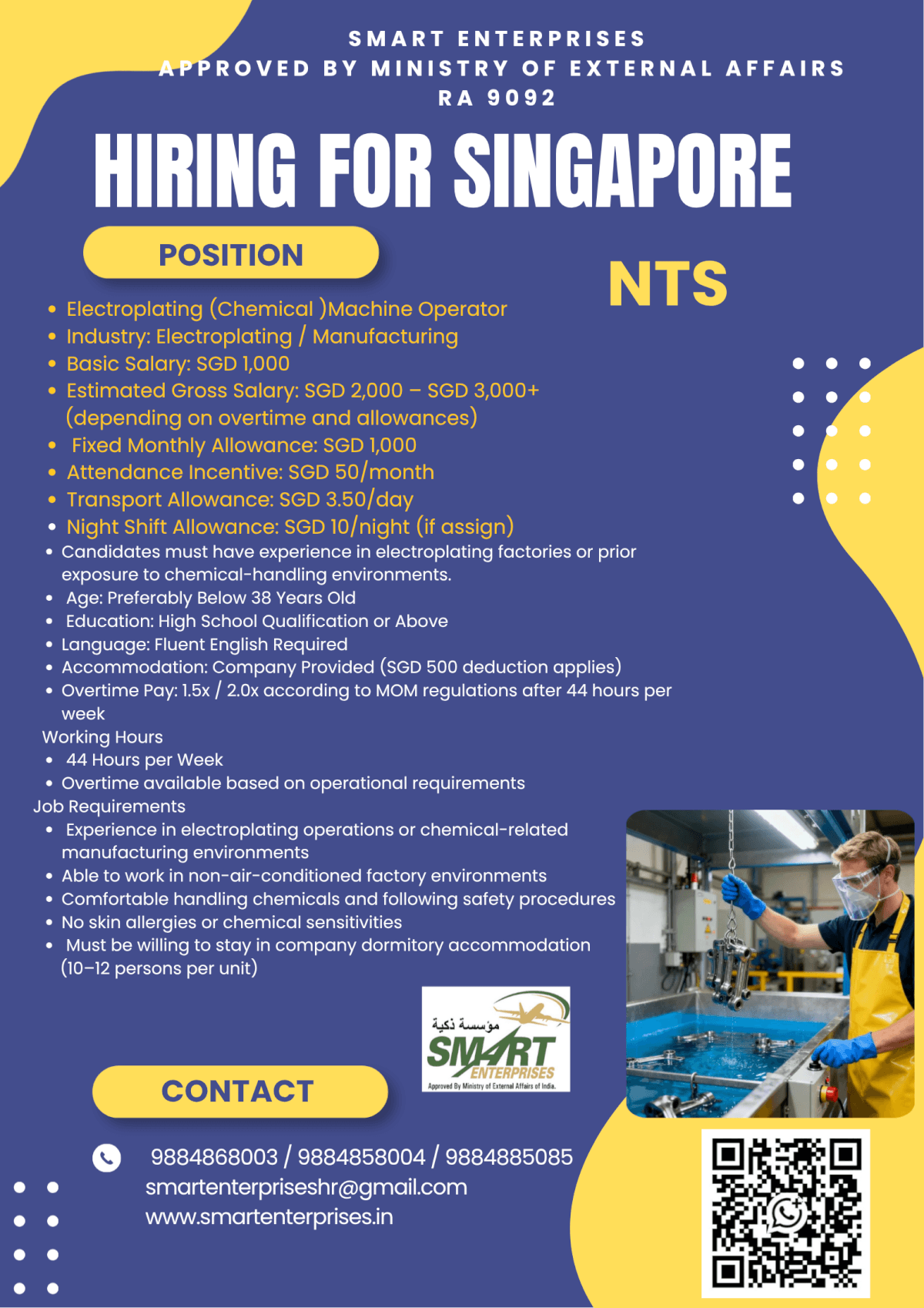 HIRING FOR SINGAPORE