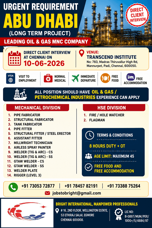 ABU DHABI - LONG TERM - URGENT REQUIREMENT