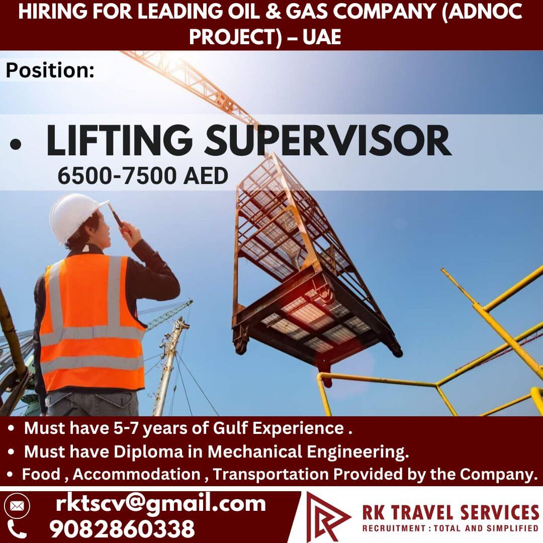 Hiring FOR LEADING OIL & GAS COMPANY (ADNOC PROJECT) – UAE