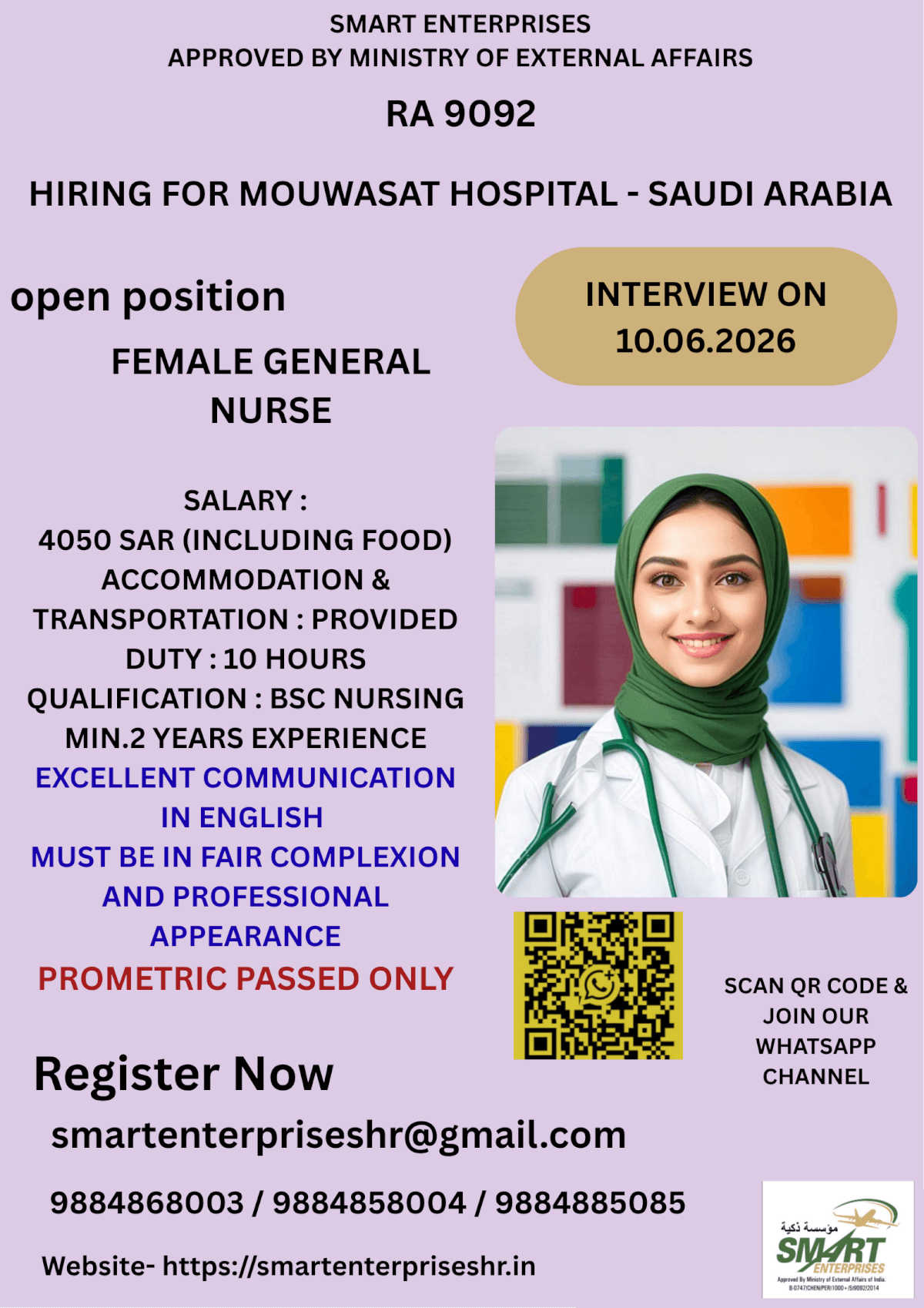 URGENT REQUIREMENT FOR SAUDI ARABIA