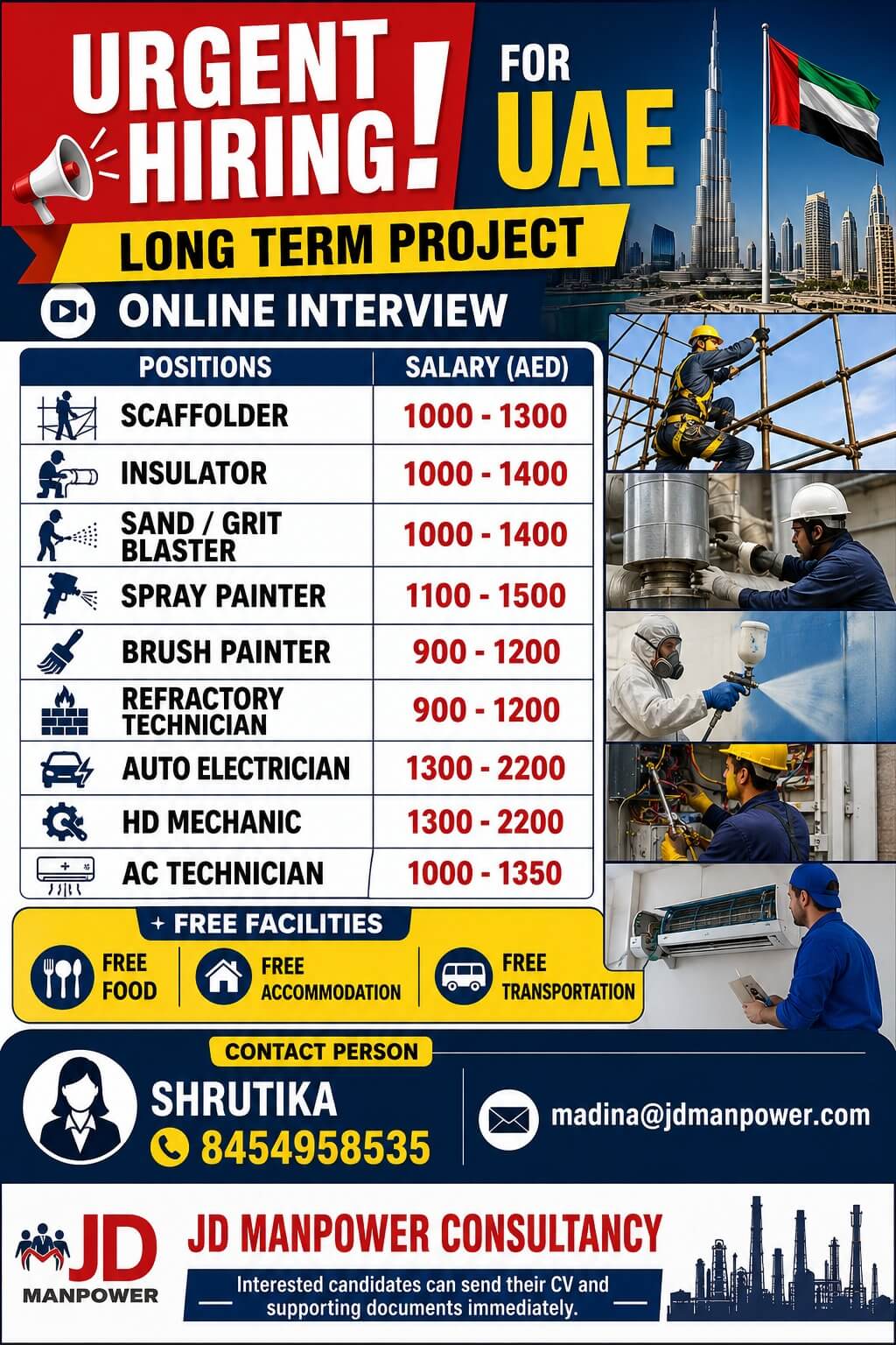 URGENT REQUIREMENT FOR UAE LONG TERM PROJECT