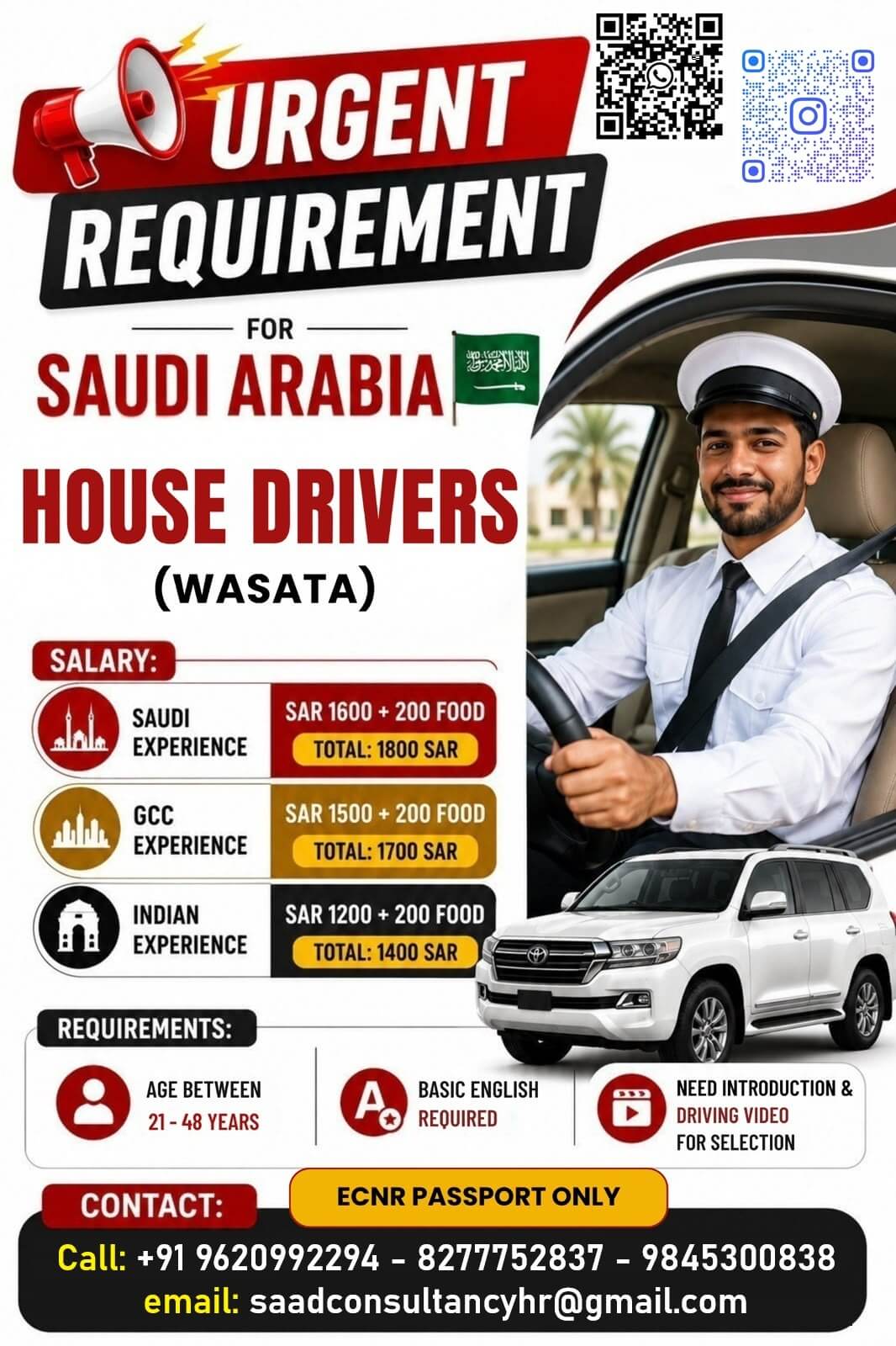 HIRING FOR HOUSE DRIVER