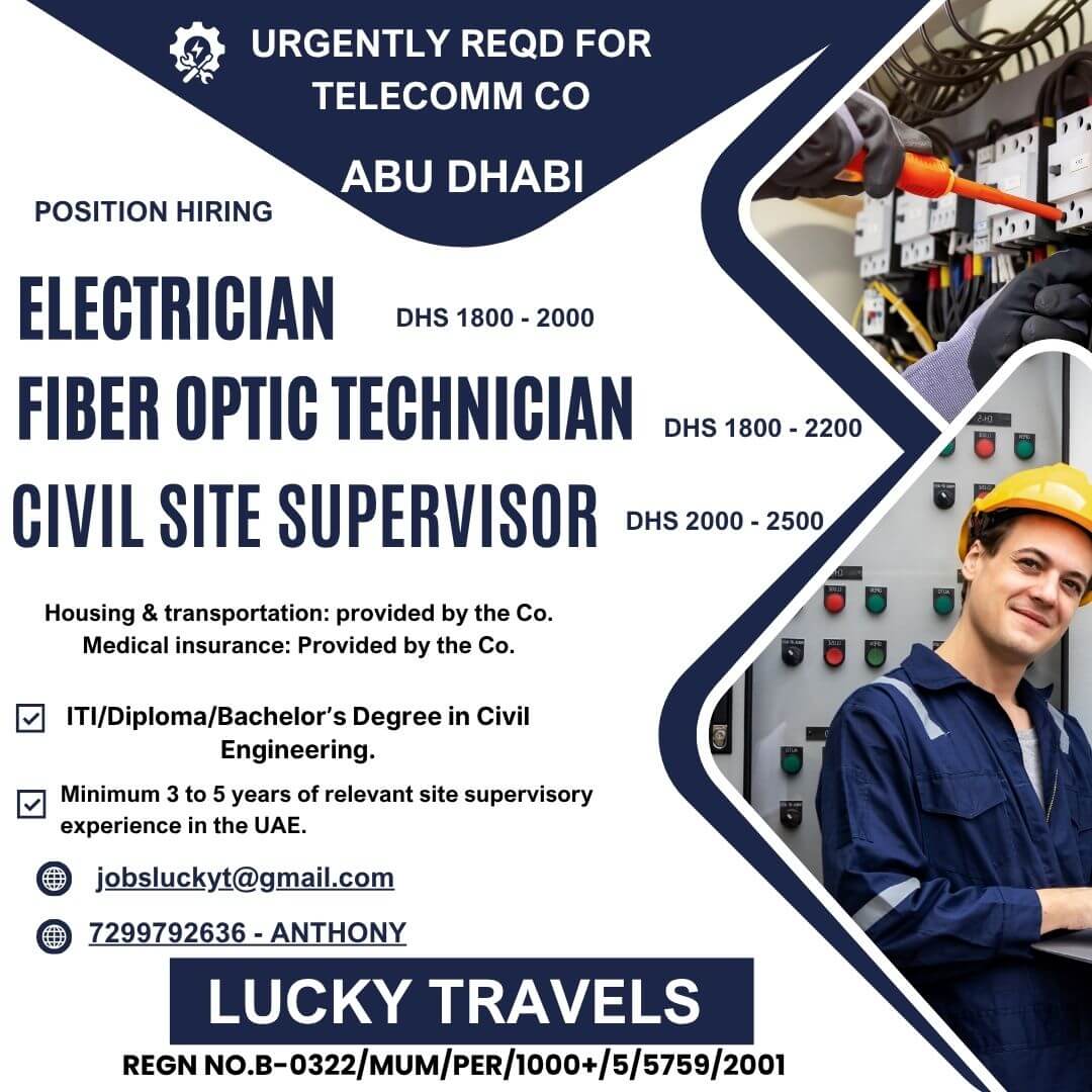 URGENT REQUIREMENT FOR ABU DHABI - GOVT PROJECT - CV SELECTION & ONLINE INTERVIEW