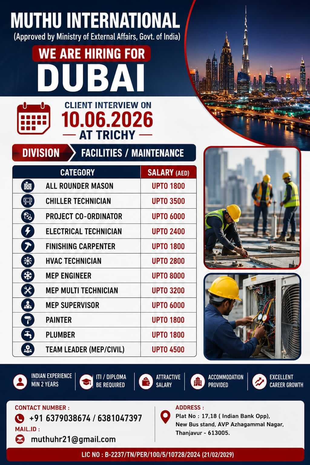 WANTED FOR DUBAI