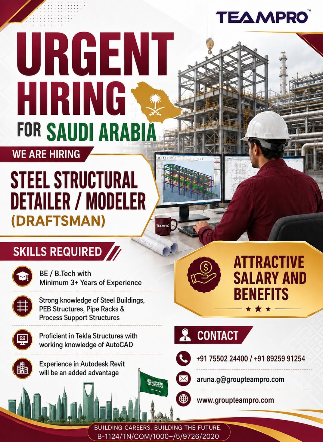 ?? URGENT HIRING – Steel Structural Detailer / Modeler (Draftsman) ????