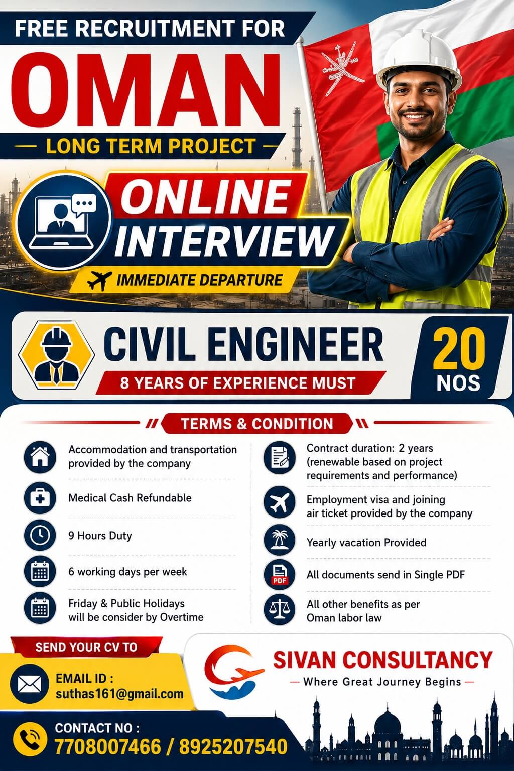 Urgent recruitment for Oman
