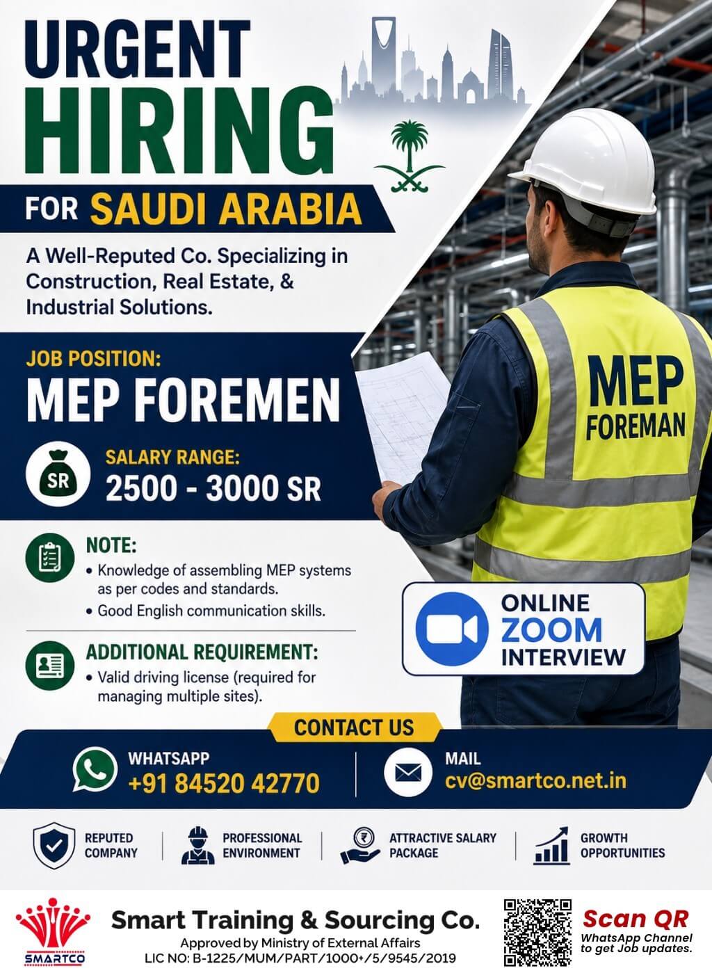 URGENT HIRING FOR SAUDI ARABIA URGENT HIRING FOR SAUDI ARABIA