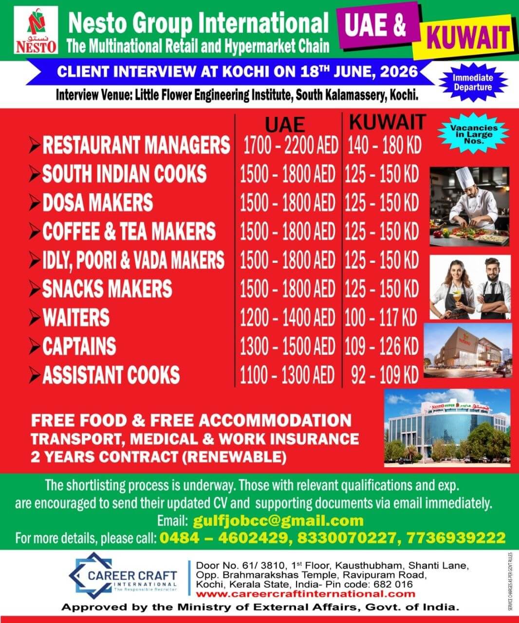Client Interview at Kochi on 18th June,, 2026 for NESTO GROUP, UAE AND KUWAIT - Client Interview at Kochi on 18th June,, 2026 for NESTO GROUP, UAE AND KUWAIT -