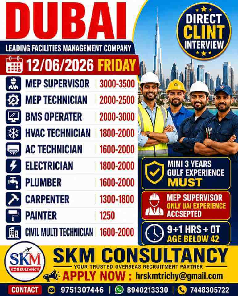URGENT REQUIREMENT - DUBAI URGENT REQUIREMENT - DUBAI
