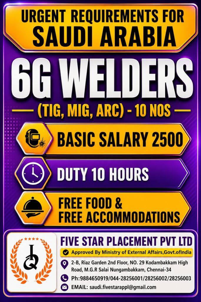 URGENT REQUIREMENT FOR SAUDI ARABIA URGENT REQUIREMENT FOR SAUDI ARABIA