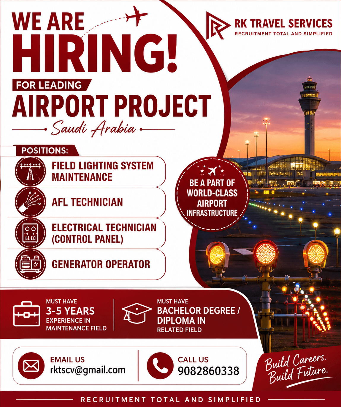 HIRING FOR LEADING airport project Saudi Arabia HIRING FOR LEADING airport project Saudi Arabia
