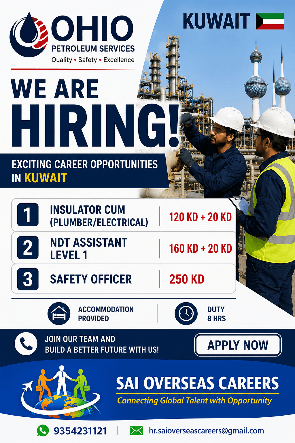 Urgent Hiring for Kuwait – Oil & Gas Sector