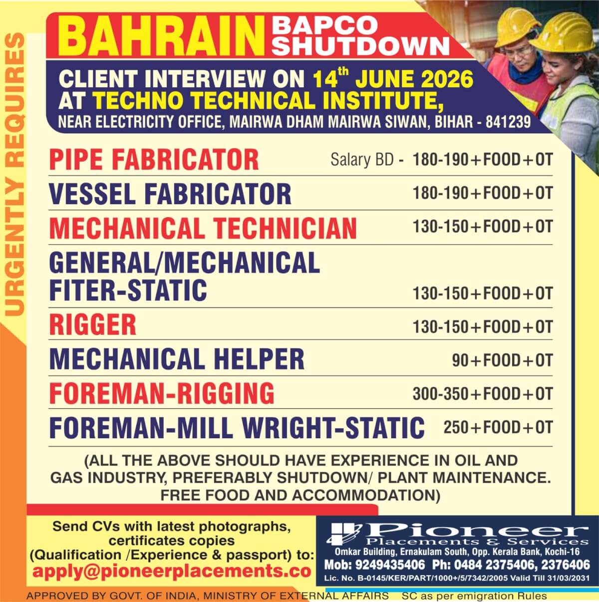 for Bahrain