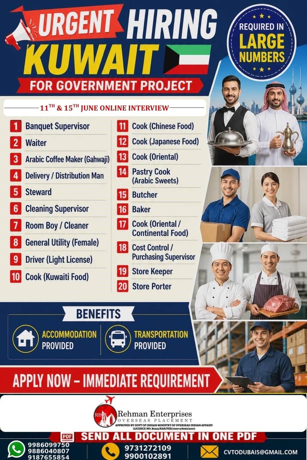 URGENT HIRING FOR KUWAIT URGENT HIRING FOR KUWAIT