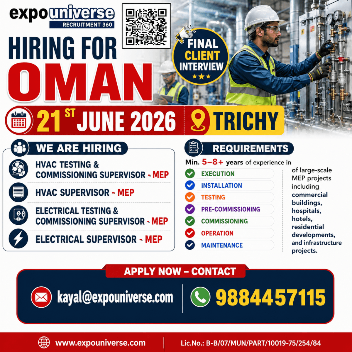 Hiring for Oman - Client Interview @ Trichy Hiring for Oman - Client Interview @ Trichy