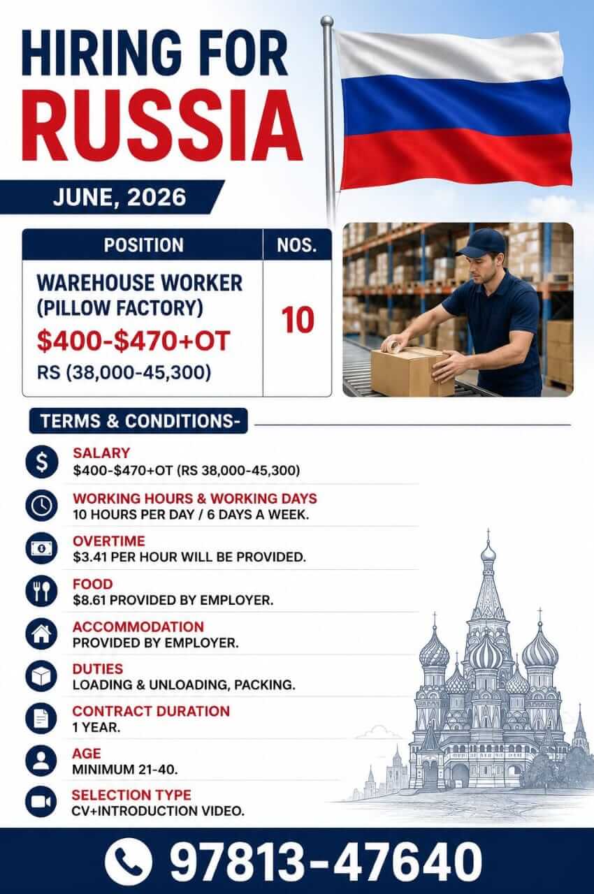 Urgent hiring for Russia Urgent hiring for Russia