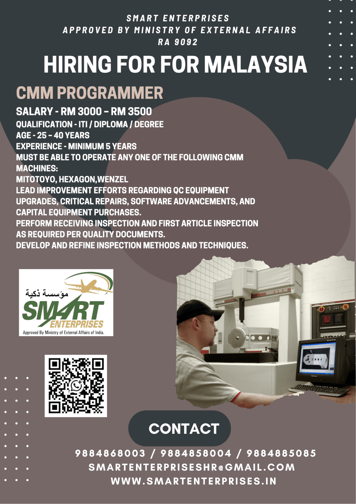 HIRING FOR  MALASIYA