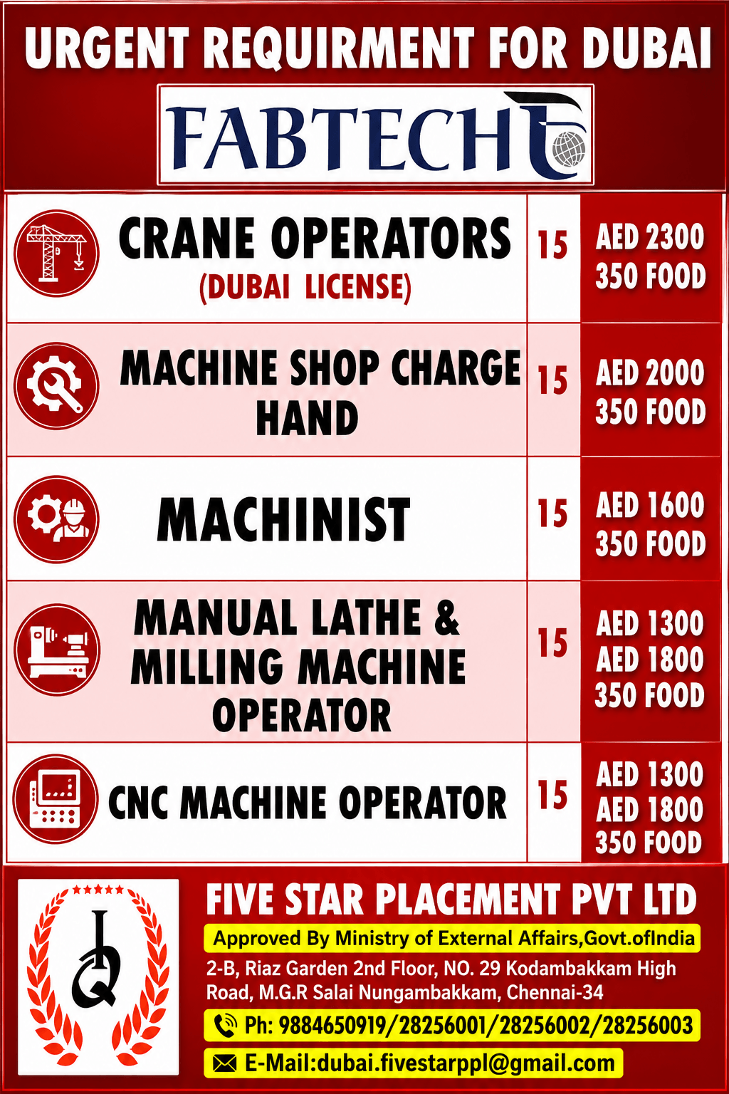 URGENT REQUIREMENT FOR DUBAI URGENT REQUIREMENT FOR DUBAI
