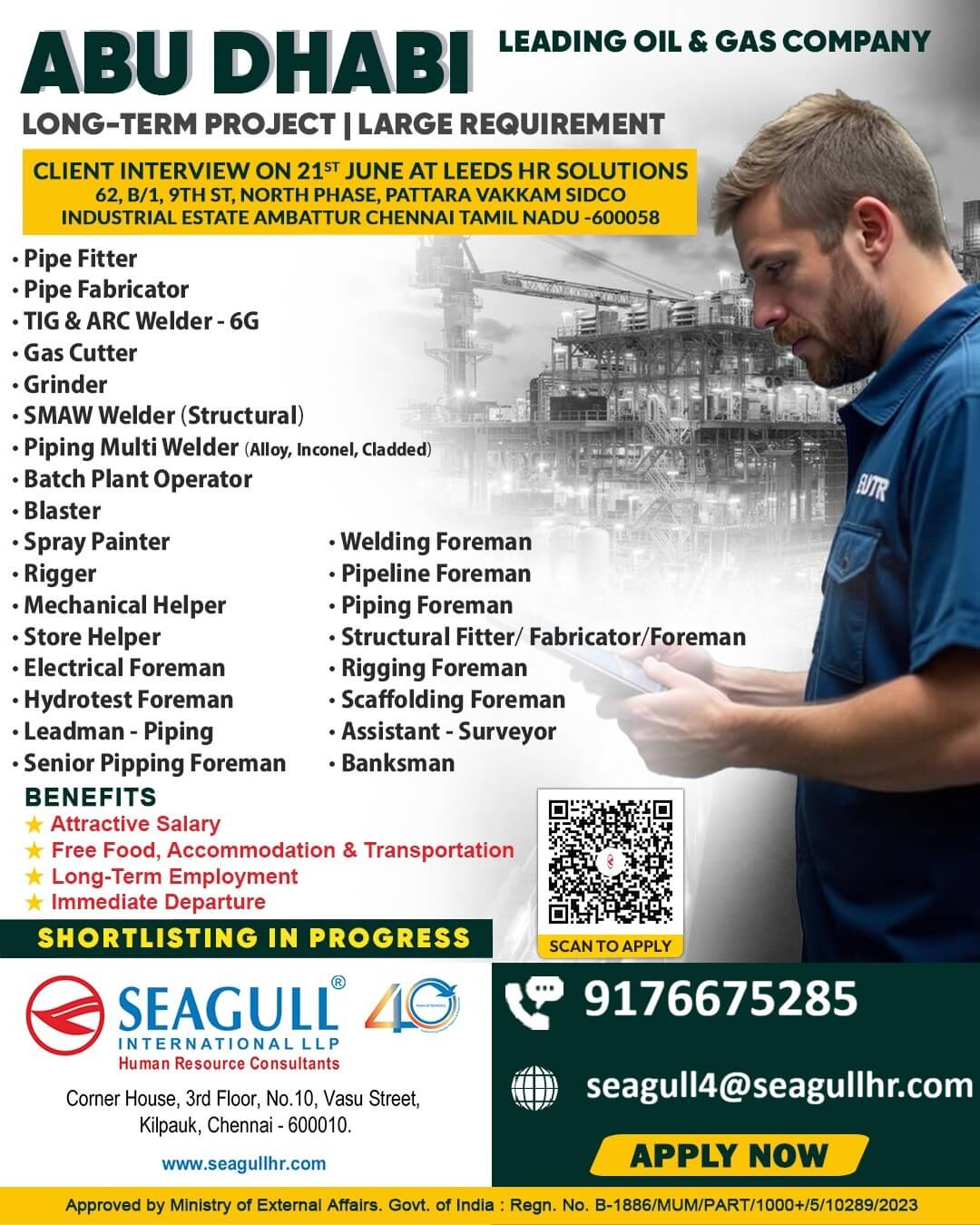 VERY URGENT REQUIREMENTS FOR OIL & GAS LONG TIME PROJECT AT ABU DHABI - UAE VERY URGENT REQUIREMENTS FOR OIL & GAS LONG TIME PROJECT AT ABU DHABI - UAE