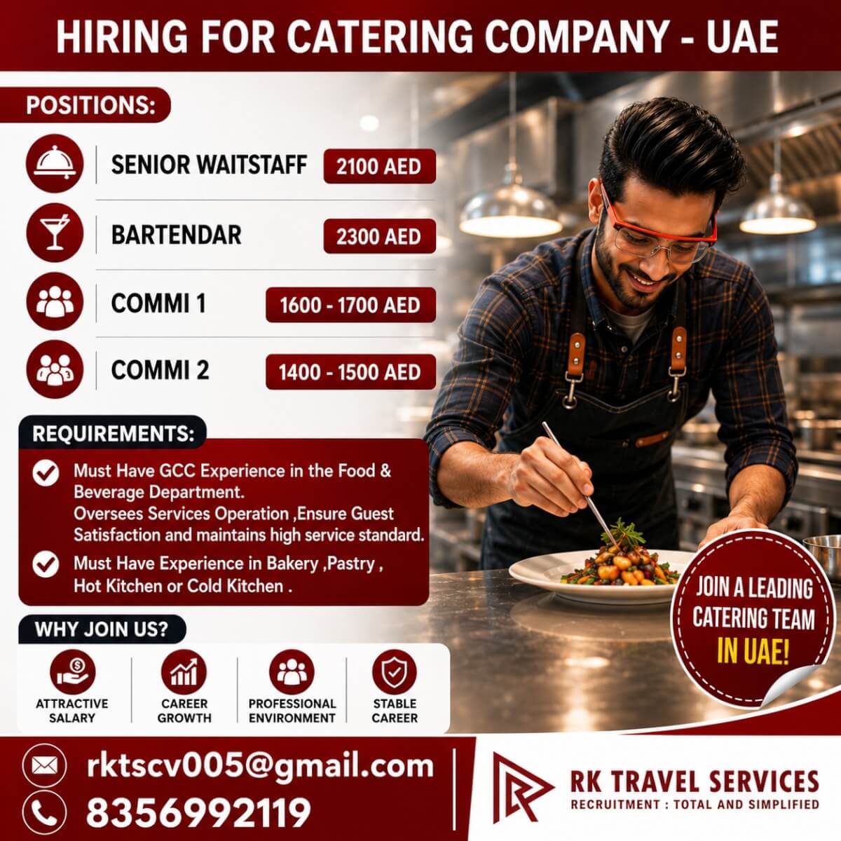 HIRING FOR CATERING COMPANY - UAE HIRING FOR CATERING COMPANY - UAE
