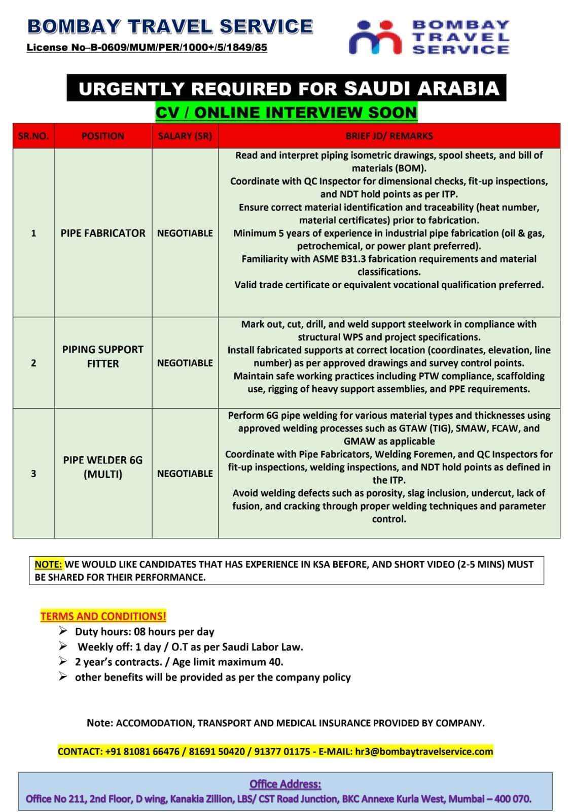 Top urgent required for ksa reputed co. Top urgent required for ksa reputed co.