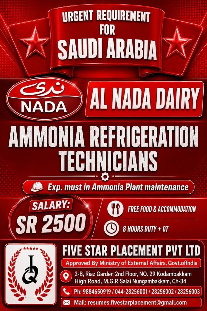 URGENT REQUIREMENT FOR SAUDI ARABIA URGENT REQUIREMENT FOR SAUDI ARABIA