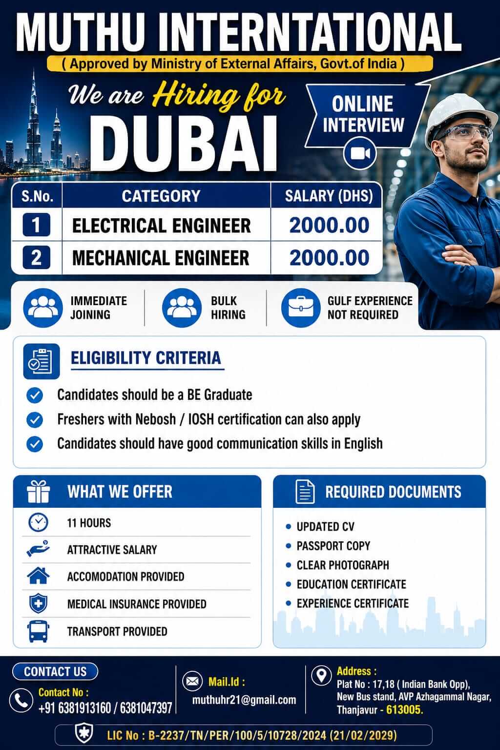 WANTED FOR DUBAI