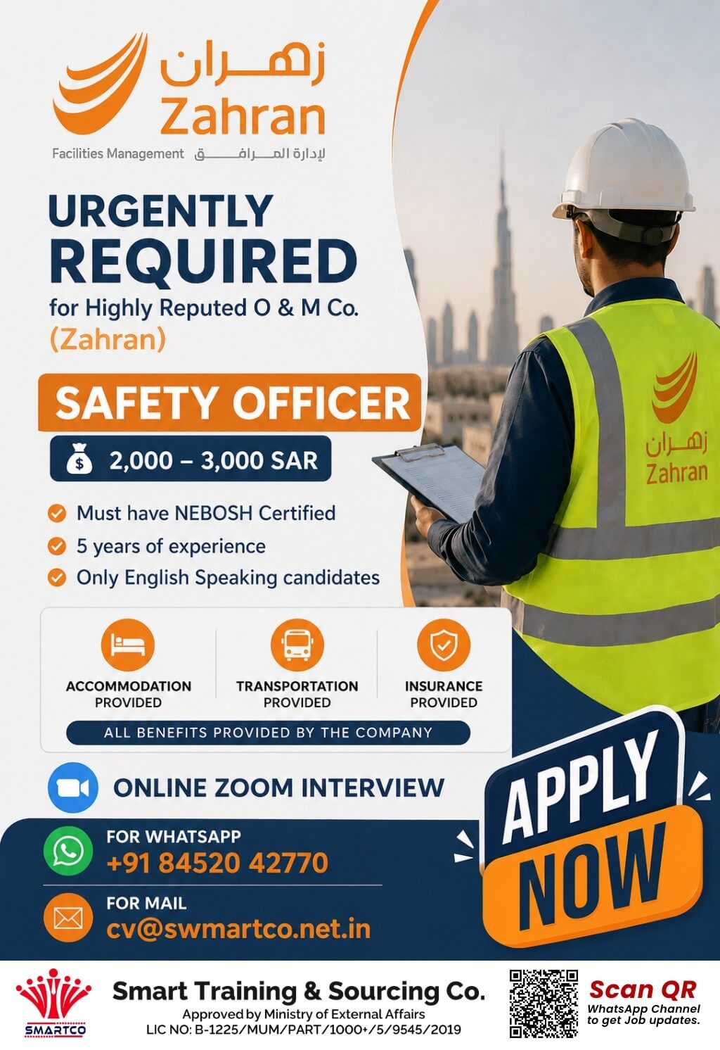 URGENTLY REQUIRED  For Highly Reputed O & M Co. (Zahran)
