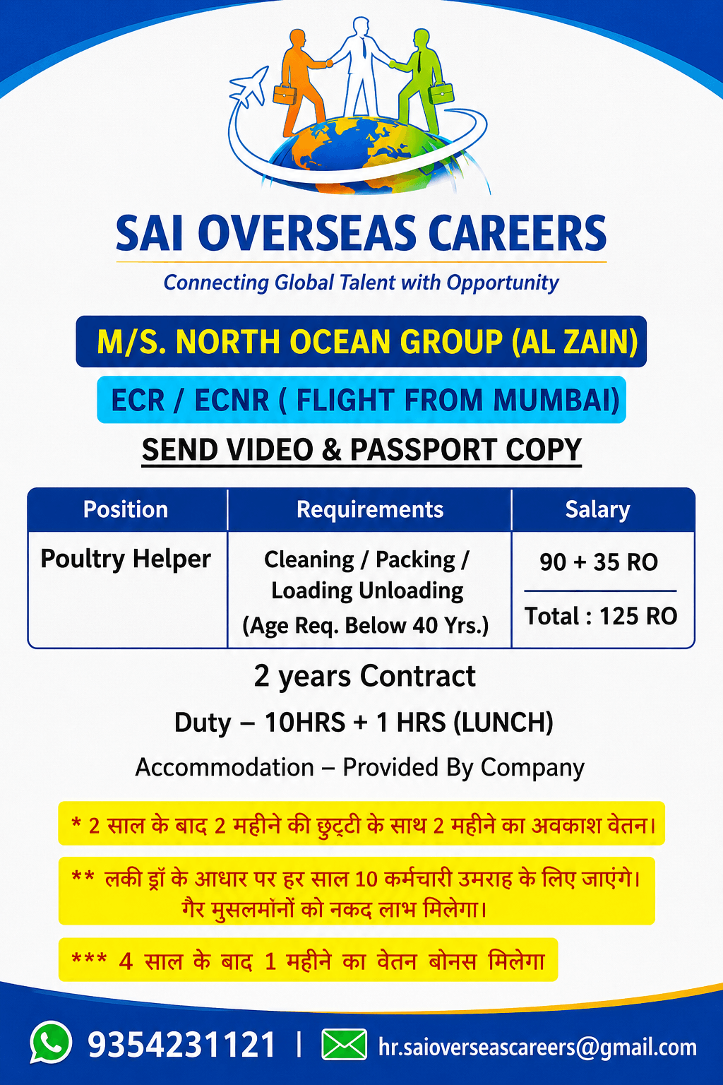 Hiring for Oman – Poultry Helper