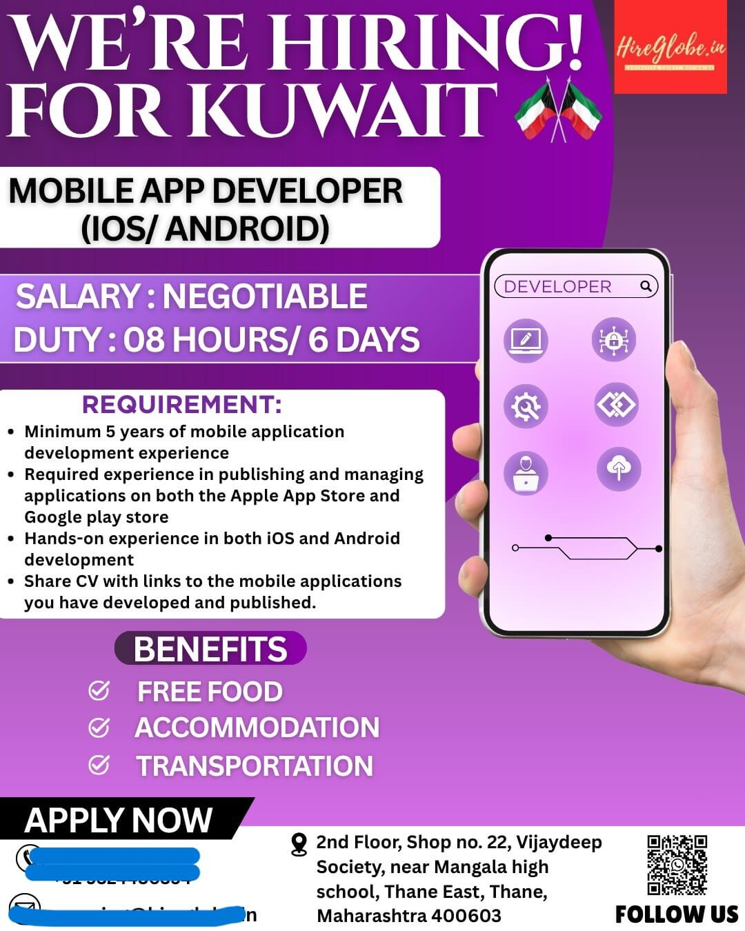 URGENTLY HIRING ANDROID DEVELOPER FOR KUWAIT URGENTLY HIRING ANDROID DEVELOPER FOR KUWAIT