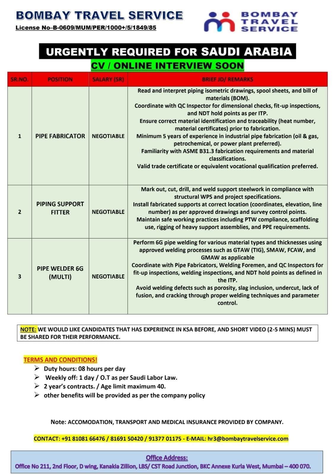 Top urgent required for ksa reputed co. Top urgent required for ksa reputed co.