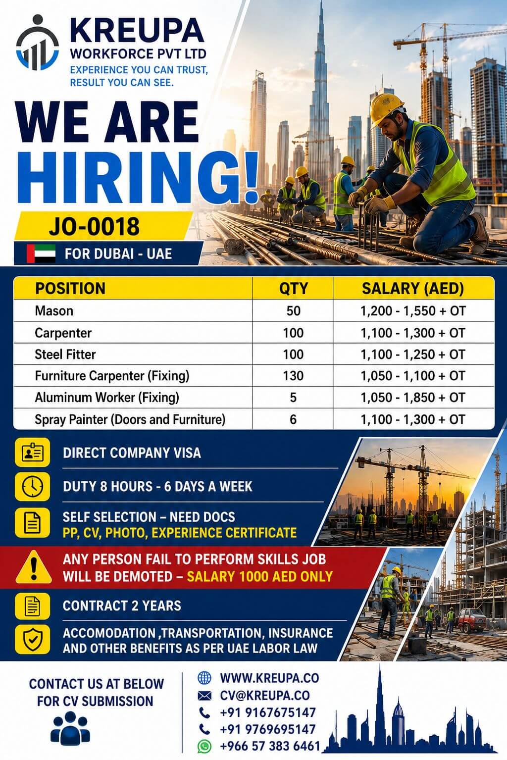 HIRING FOR LEADING COMPANY IN UAE
