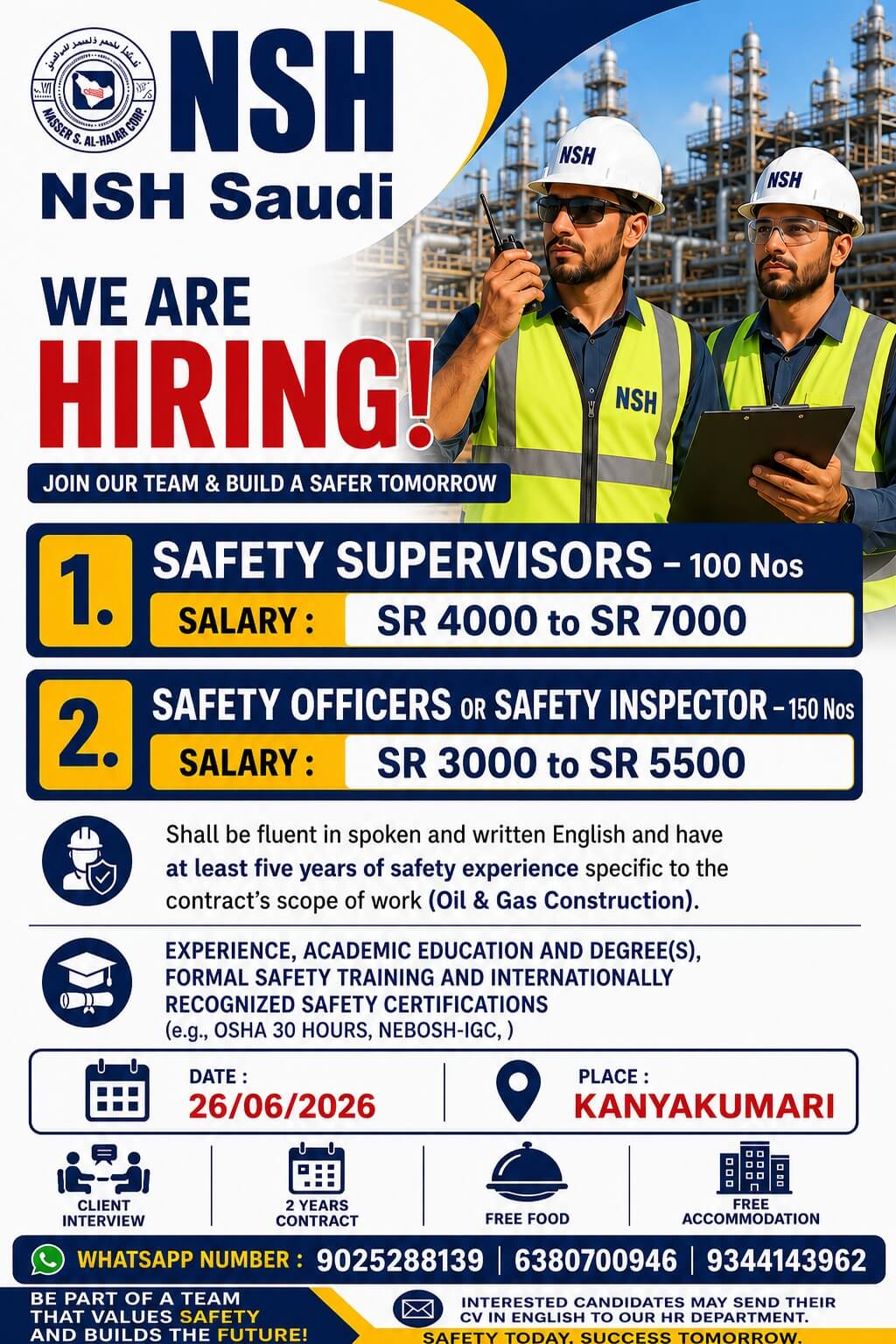 SAFETY OFFICER AND SAFETY SUPERVISOR SAFETY OFFICER AND SAFETY SUPERVISOR