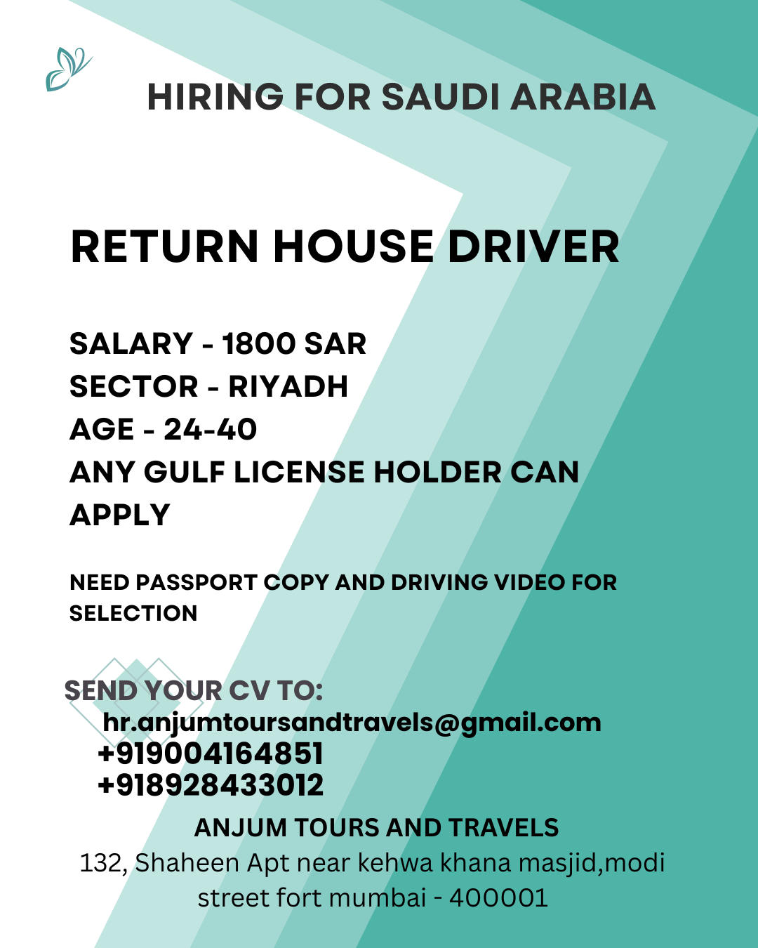 HIRING FOR SAUDI ARABIA