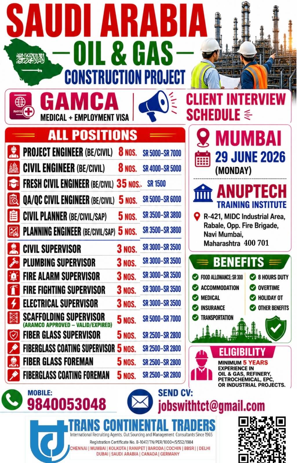 HIRING FOR OIL AND GAS CIVIL PROJECTS | CLIENT INTERVIEWS IN MUMBAI 29 JUNE 2026 | SIWAN & GOPALGANJ 01 JULY 2026 | PATNA 02 JULY 2026 CALL FOR MORE DETAILS 9840053048 HIRING FOR OIL AND GAS CIVIL PROJECTS | CLIENT INTERVIEWS IN MUMBAI 29 JUNE 2026 | SIWAN & GOPALGANJ 01 JULY 2026 | PATNA 02 JULY 2026 CALL FOR MORE DETAILS 9840053048