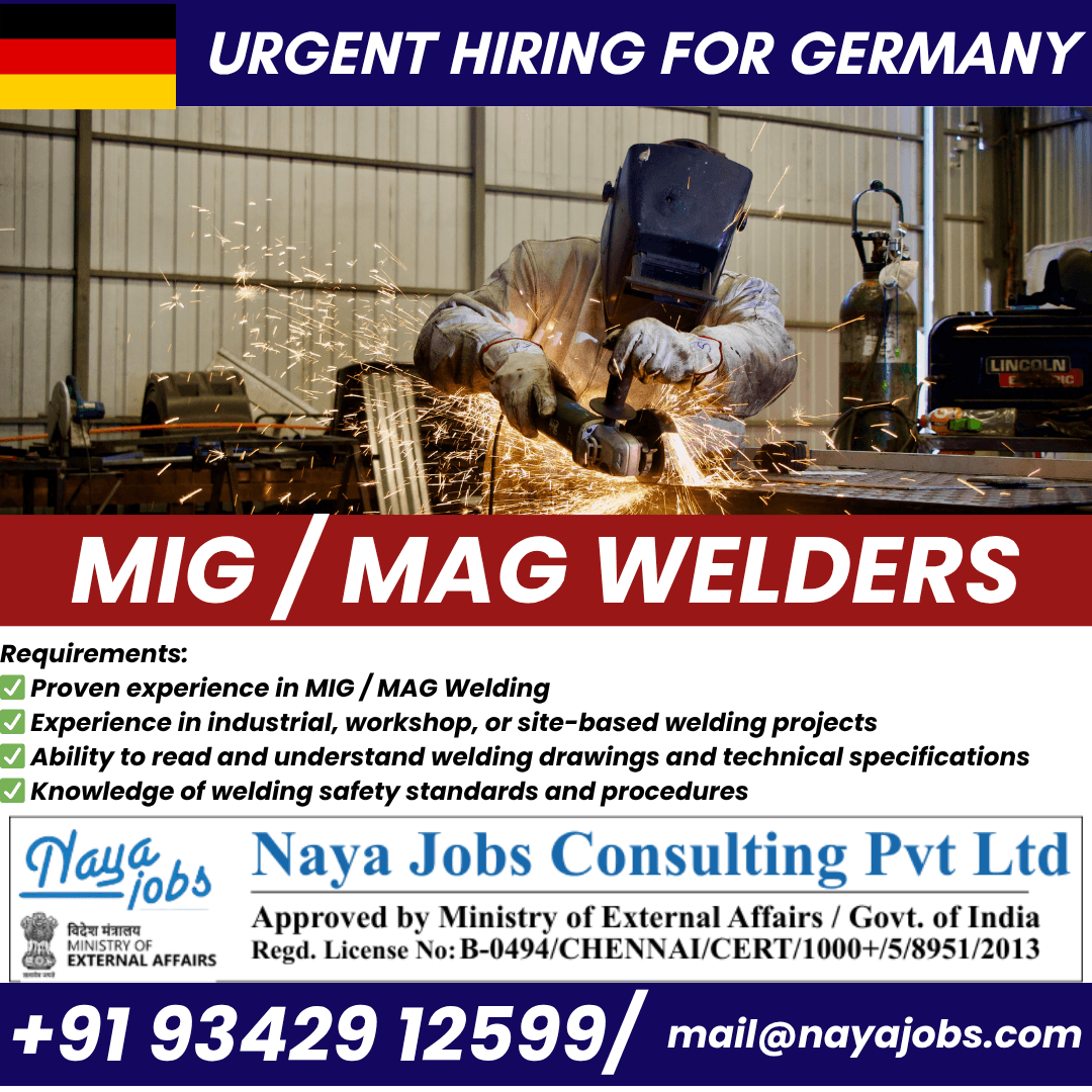 URGENT HIRING FOR GERMANY MIG / MAG WELDERS